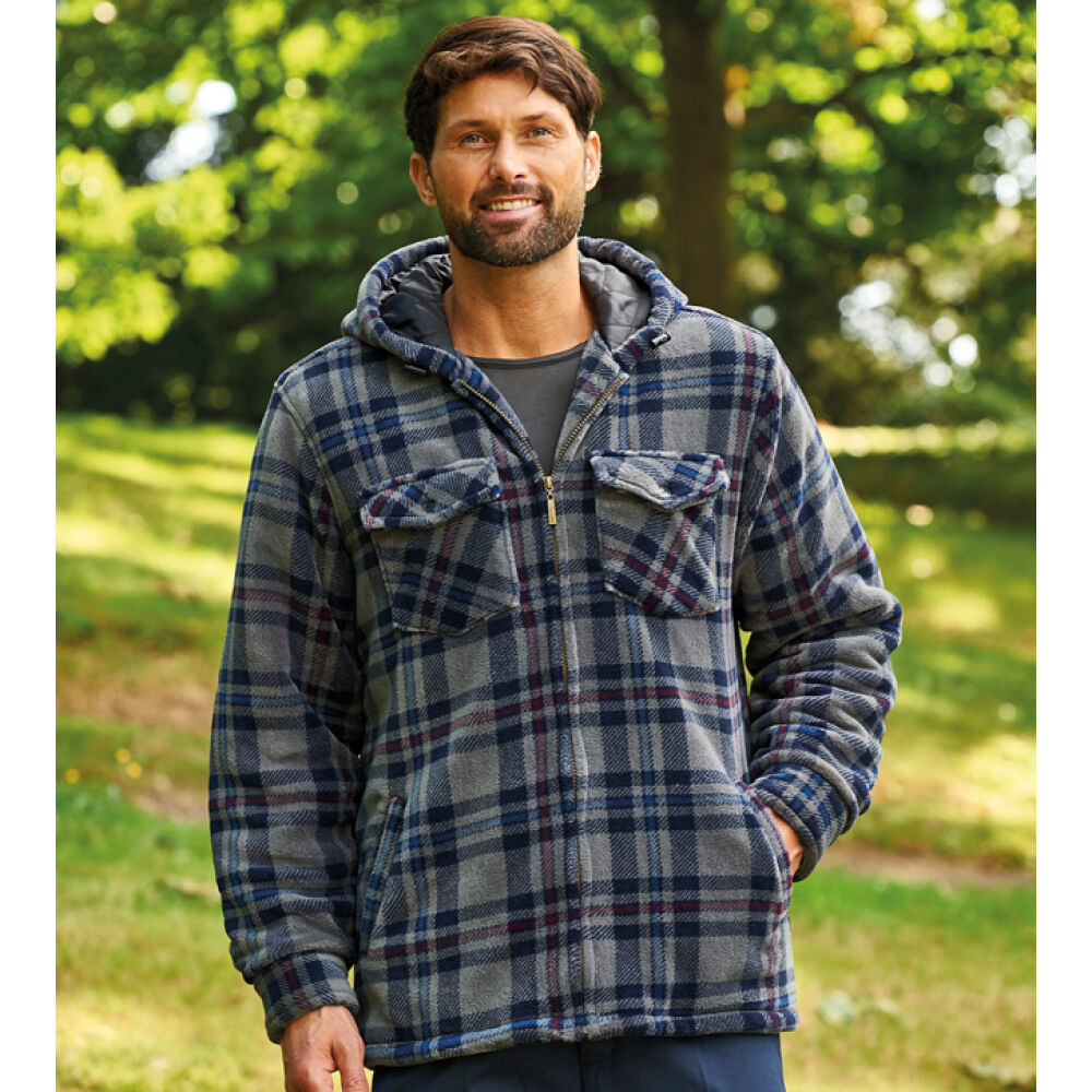 champion dumfries hooded lumberjack fleece jacket