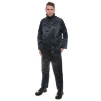Nylon PVC Waterproof Rainsuit Navy - S