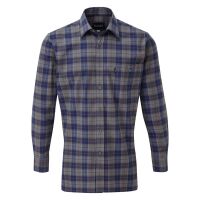Fort Salford Cotton Long-Sleeved Shirt Grey - M