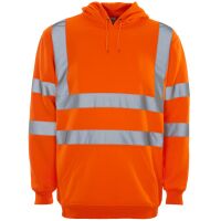 Hi-Vis Reflective Hooded Sweatshirt Orange - S