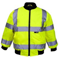 Hi-Vis Reflective Junior Bomber Jacket Yellow - S