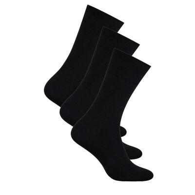 Mens 3 Pack Black Sock With Elastane Size 6 To 11