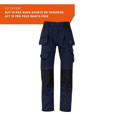 Xpert Pro Stretch+ Work Trouser Navy/Black - 32R