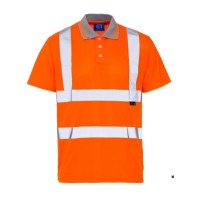 Hi-Vis Reflective Polo Shirt Orange - S