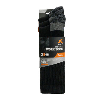 Xpert Pro Active Work Sock 3 Pack Black