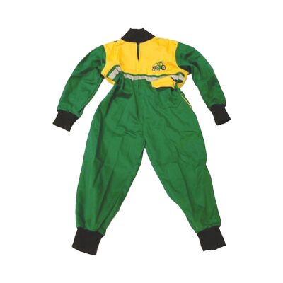 Kids Hi-Vis Tractor Coverall Green/Yellow - Age 6-7 Years