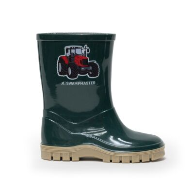 Swampmaster Junior Tractor Wellington Boot Green/Beige - EU28 / UK10 JNR