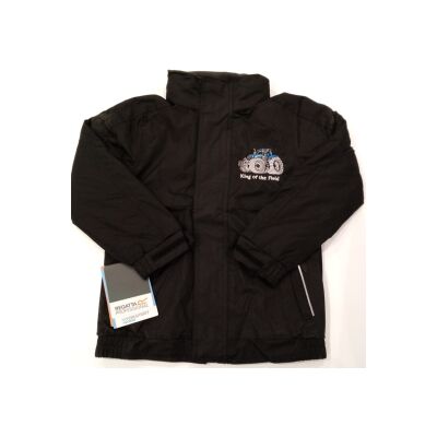 Regatta Dover Kids Jacket with King of the Field Logo Black/Blue - Age 11-12 Years