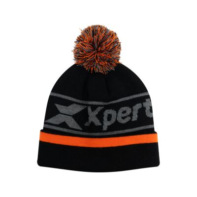 Xpert Junior Pom Pom Beanie Hat Black