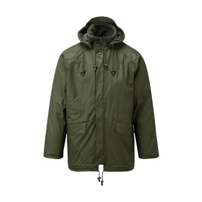 Fort Flex PU Fleece-Lined Waterproof Jacket Olive Green - S
