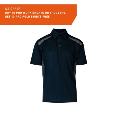 Xpert Pro Stretch Polo Shirt Navy/Grey - L