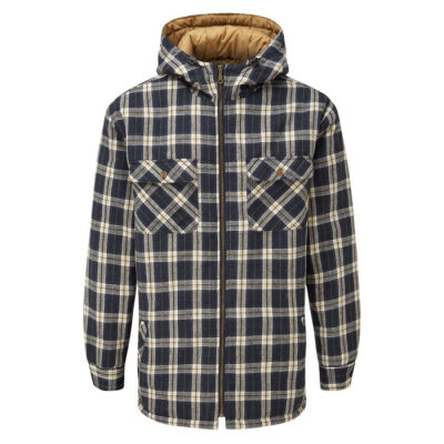 Fort Penarth Hooded Borg Lined Shirt Blue - S