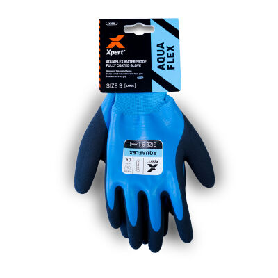 Xpert Core Aquaflex Waterproof Fully Coated Glove Blue/Black - M