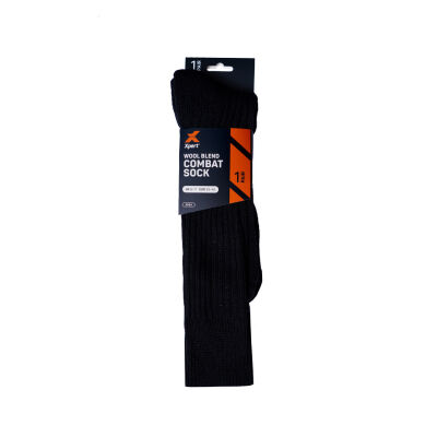 Xpert Core Wool Blend Combat Sock One Pair Black