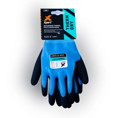 Xpert Core Thermdry Waterproof Thermal Fully Coated Glove Blue/Black - M