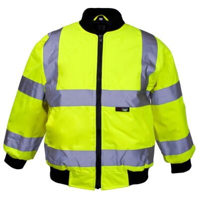 Hi-Vis Reflective Junior Bomber Jacket Yellow - S