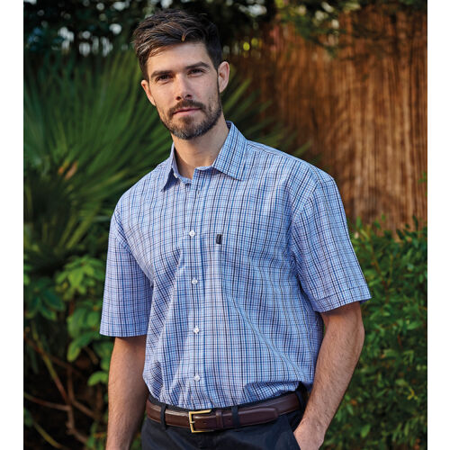 Champion Poole Polycotton Short-Sleeved Shirt Blue - M