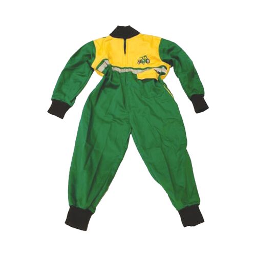 Kids Hi-Vis Tractor Coverall Green/Yellow - Age 8-9 Years