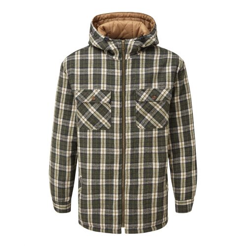 Fort Penarth Hooded Borg Lined Shirt Green - S