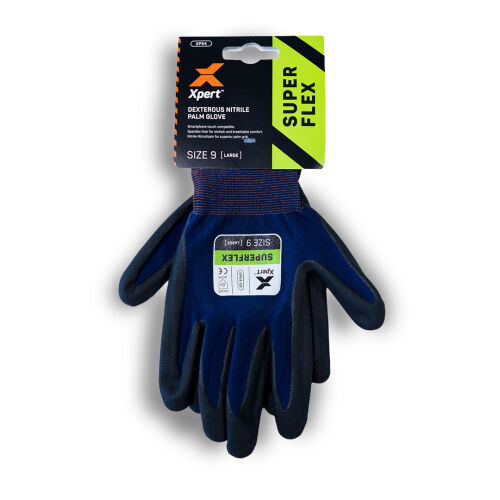 Xpert Core Superflex Dexterous Nitrile Palm Glove Navy/Black - M