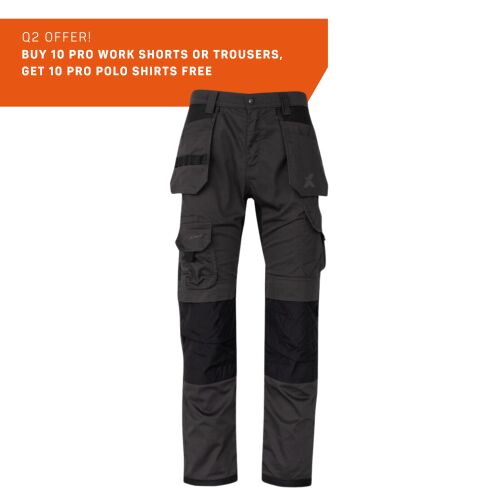 Xpert Pro Stretch+ Work Trouser Grey/Black - 28S